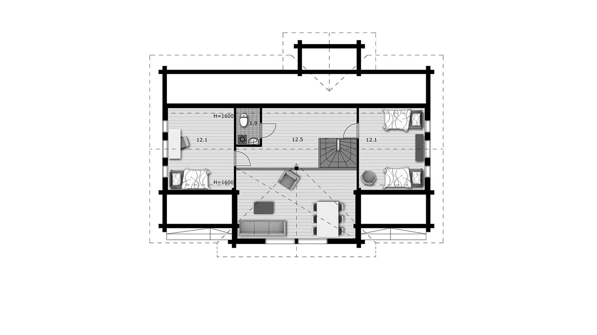 Дом из бруса 14×9 м Дом из бруса 14×9 м