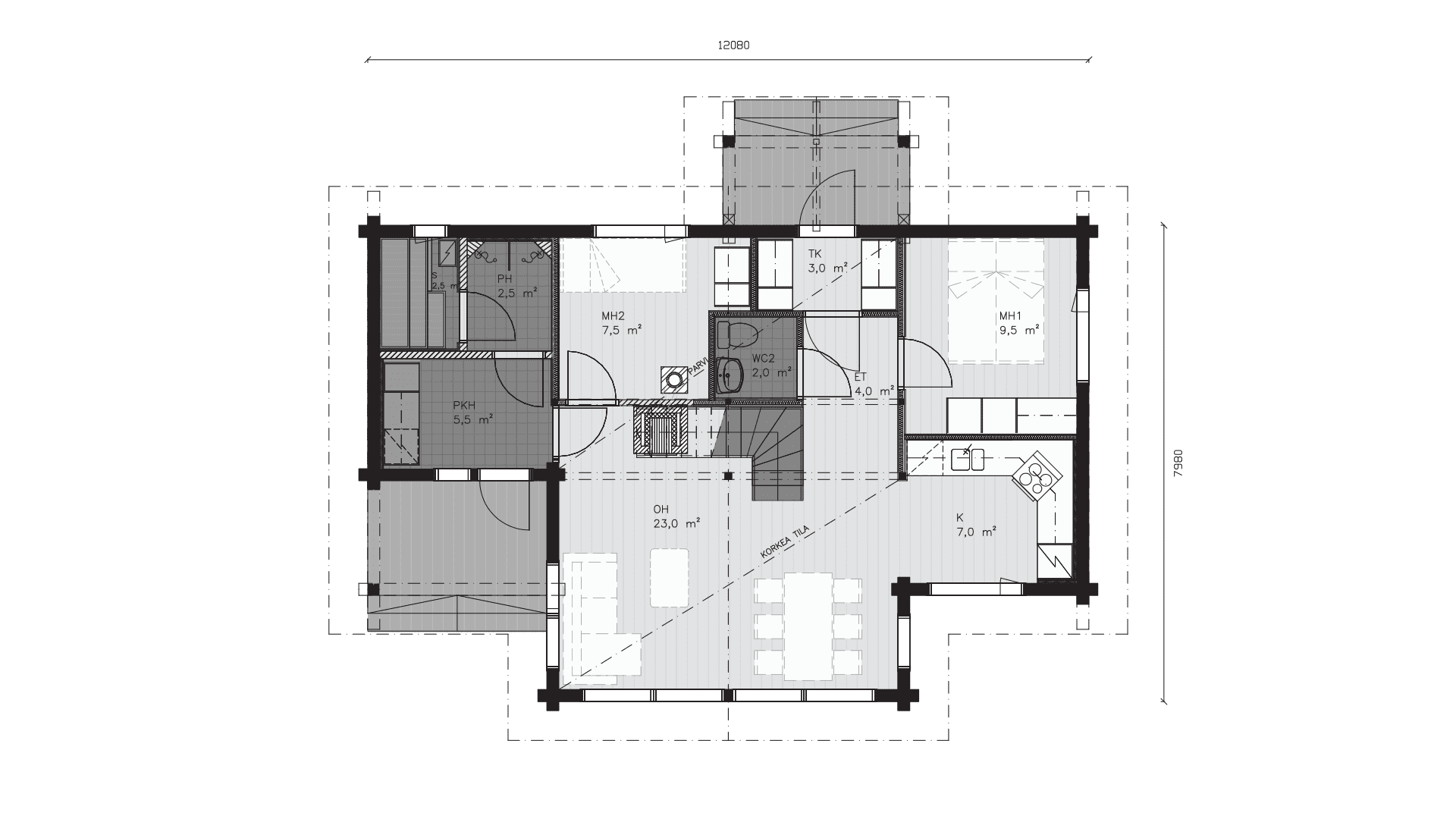 Дом из бруса 12×8 м Дом из бруса 12×8 м